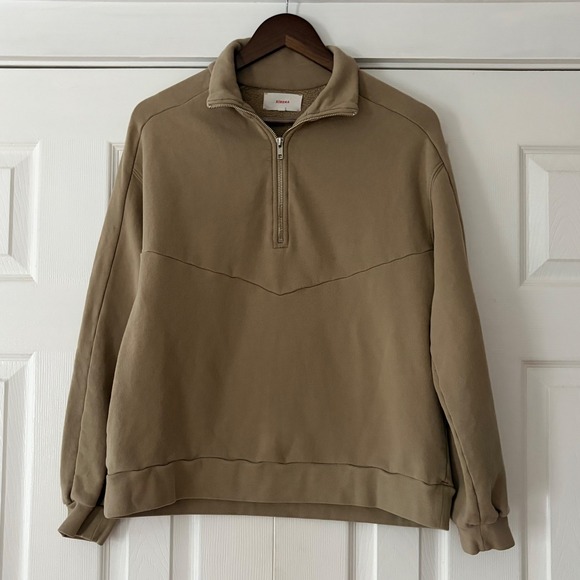 XiRENA Tops - Xirena‎ Tan Khaki 100% Ring Spun Cotton Quarter Zip Sweatshirt Small EUC